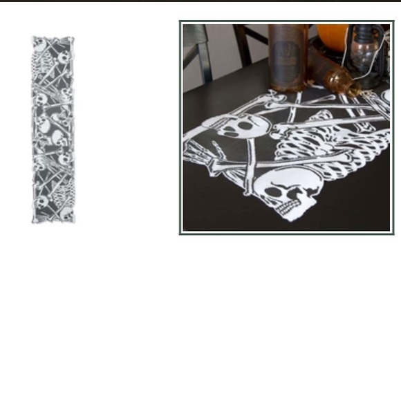 Rest in Peace Skull and Bones lace runner - Picture 7 of 12